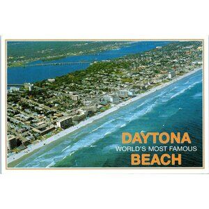 Postcard Daytona Beach Florida A-1 along Halifax River background 1992 vintage